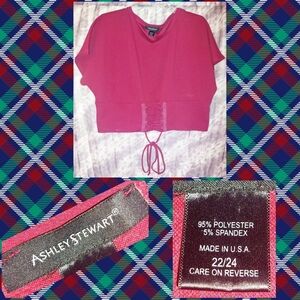 Ashley Stewart brand Wine Colored Soft Knit Dolman Top Sz 22/24(3X)